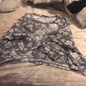 Gray and white bat wing sweater